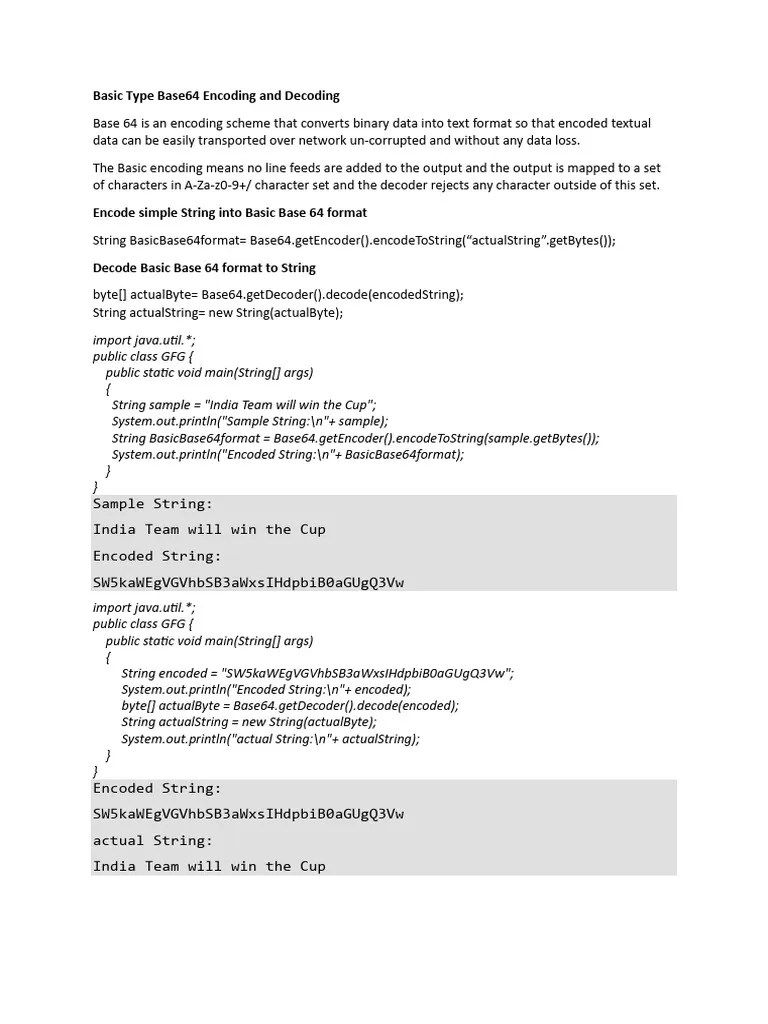Base 64 Encoding Decoding-DefaultMethods | PDF | String (Computer ...