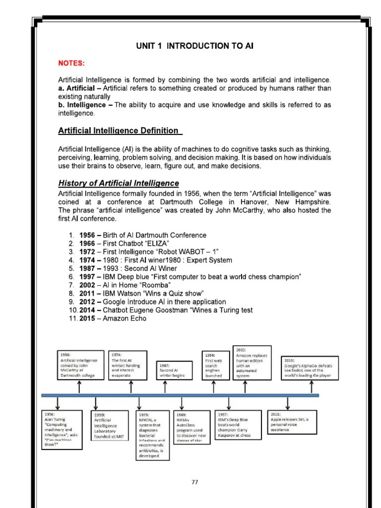 AI -Chapter Summary | PDF