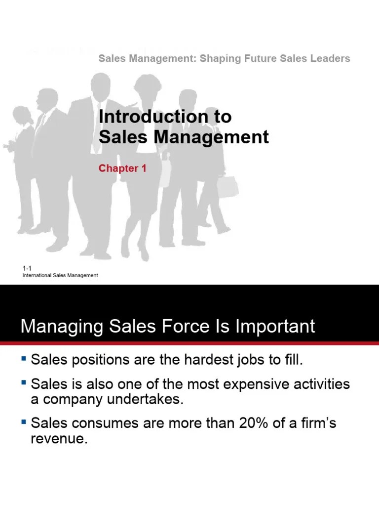 Chapter 1 Introduction To Sales Management | PDF | Sales | Strategic ...
