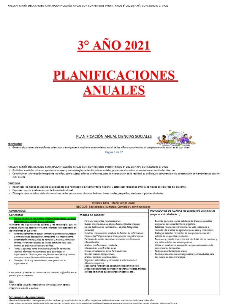 PLANIFICACIÓN ANUAL 2021 | Descargar Gratis PDF | Medición | Plan De Estudios