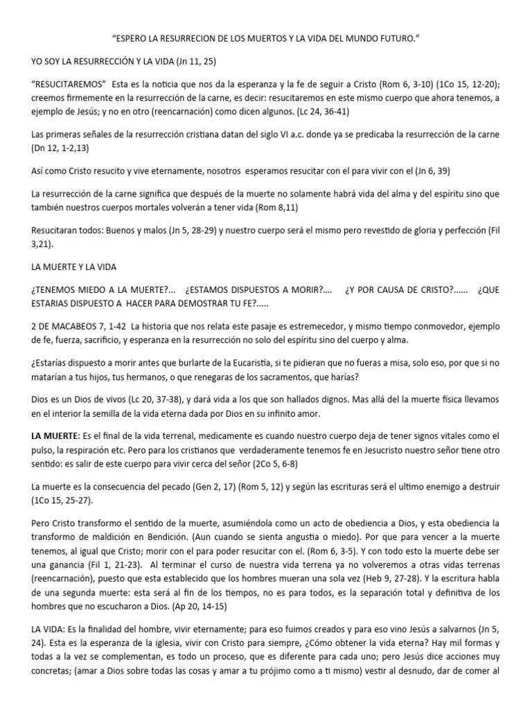 LA RESURRECION DE LOS MUERTOS | Descargar Gratis PDF | Vida Eterna (cristianismo) | Cristo (título)