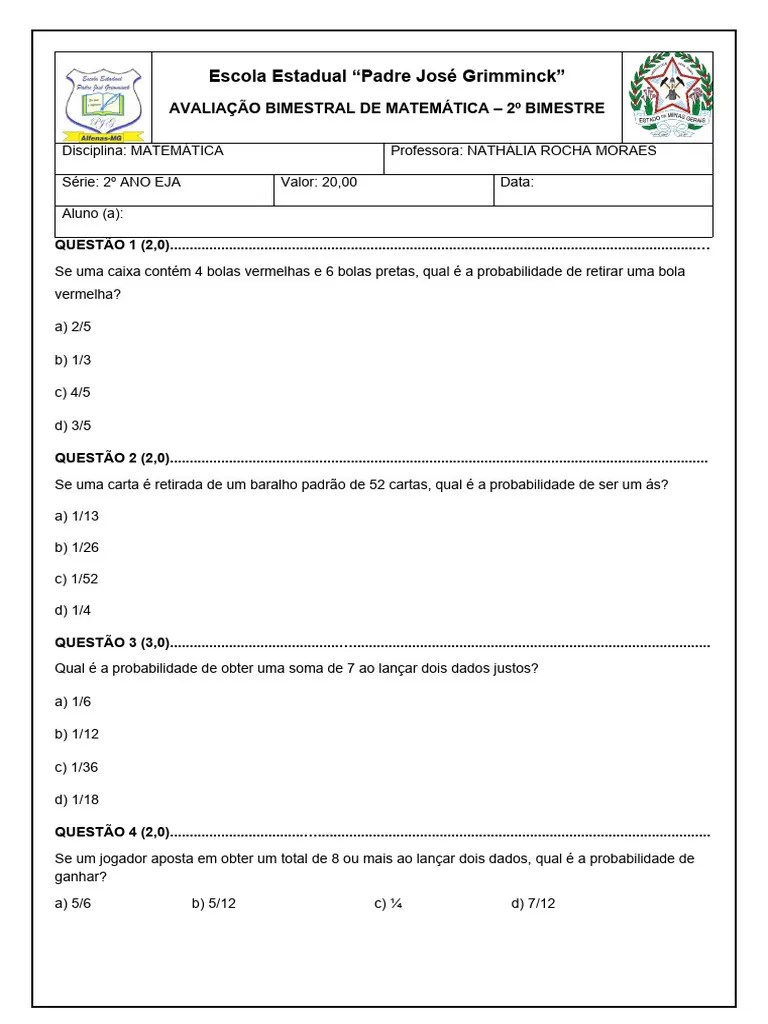 Mat Bim 2 Ano Eja 2º Bim | PDF