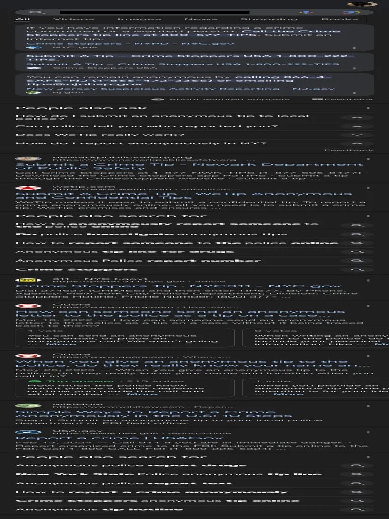 How To Send Anonymous Tips To Police - Google Search | PDF | Crimes ...