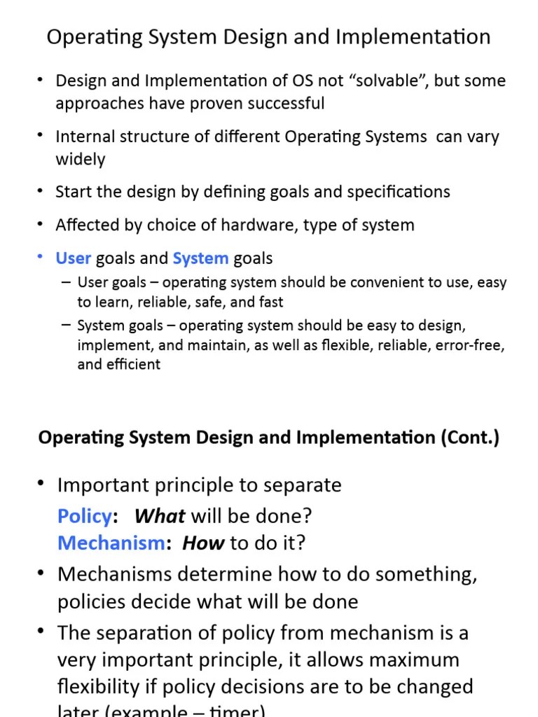 Chapter 2 OS Design And Implementation Debugging Generation And Booting ...