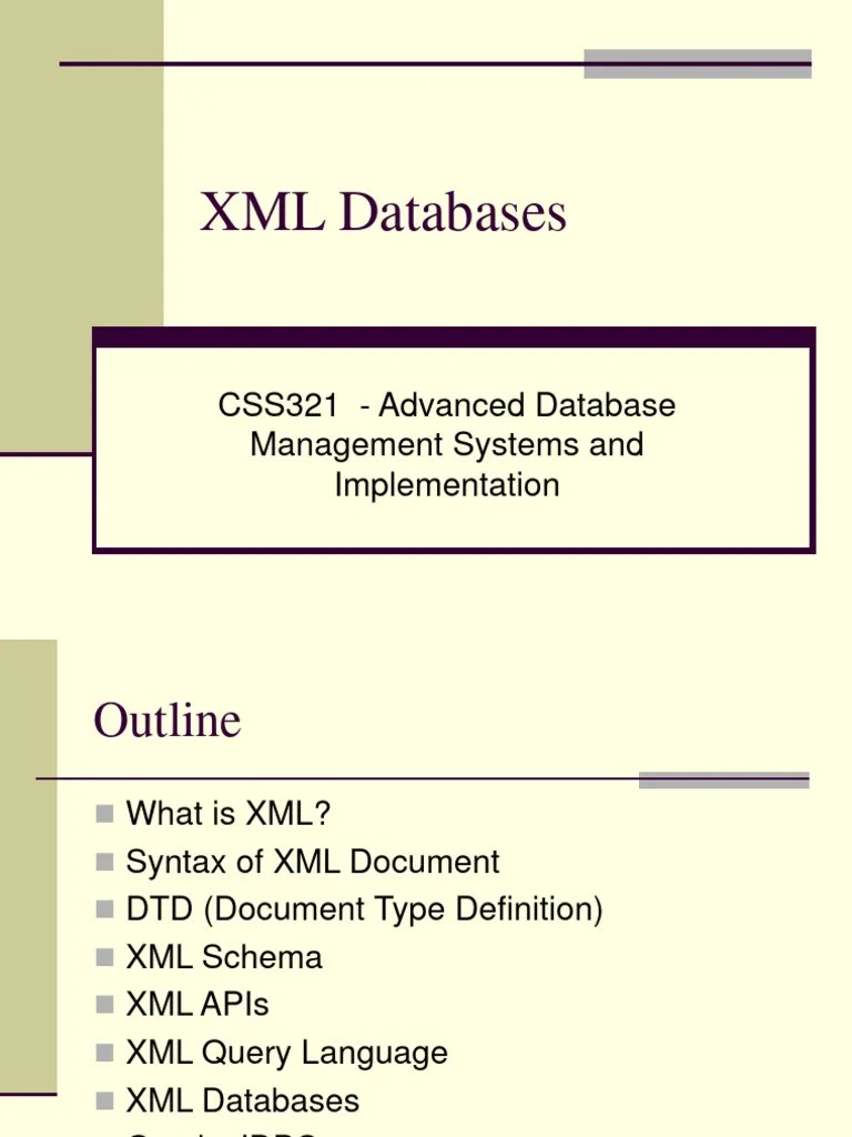 XML Databases Notes | PDF | Xml | Xml Schema