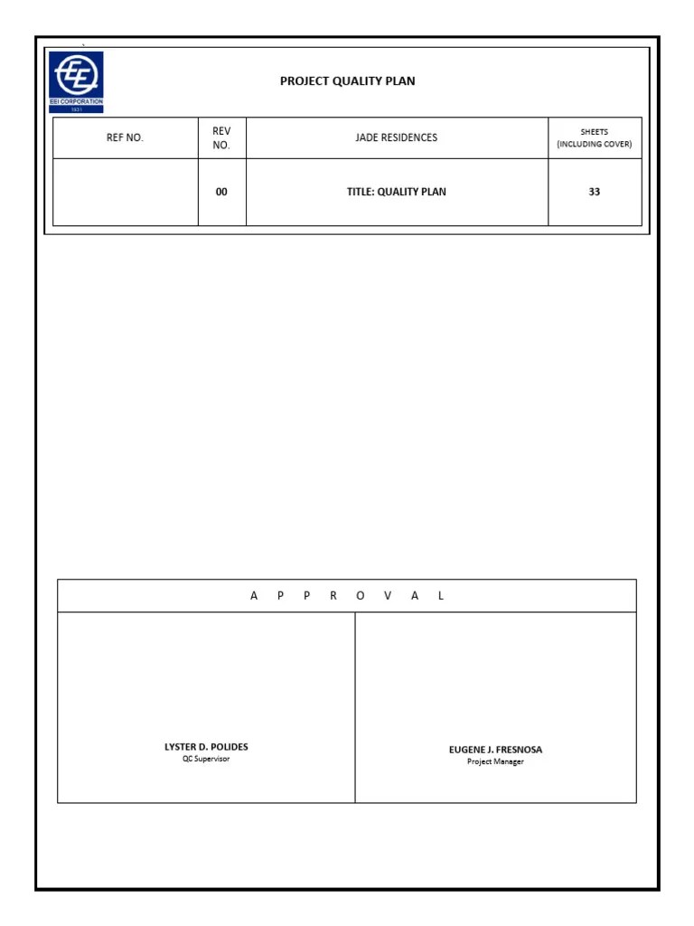 Project Quality Plan | Download Free PDF | Quality Management System ...