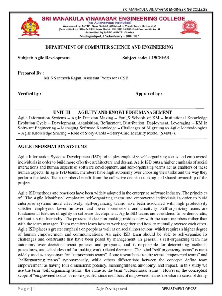 NOTES Agile - Unit 3 | PDF | Agile Software Development | Software ...