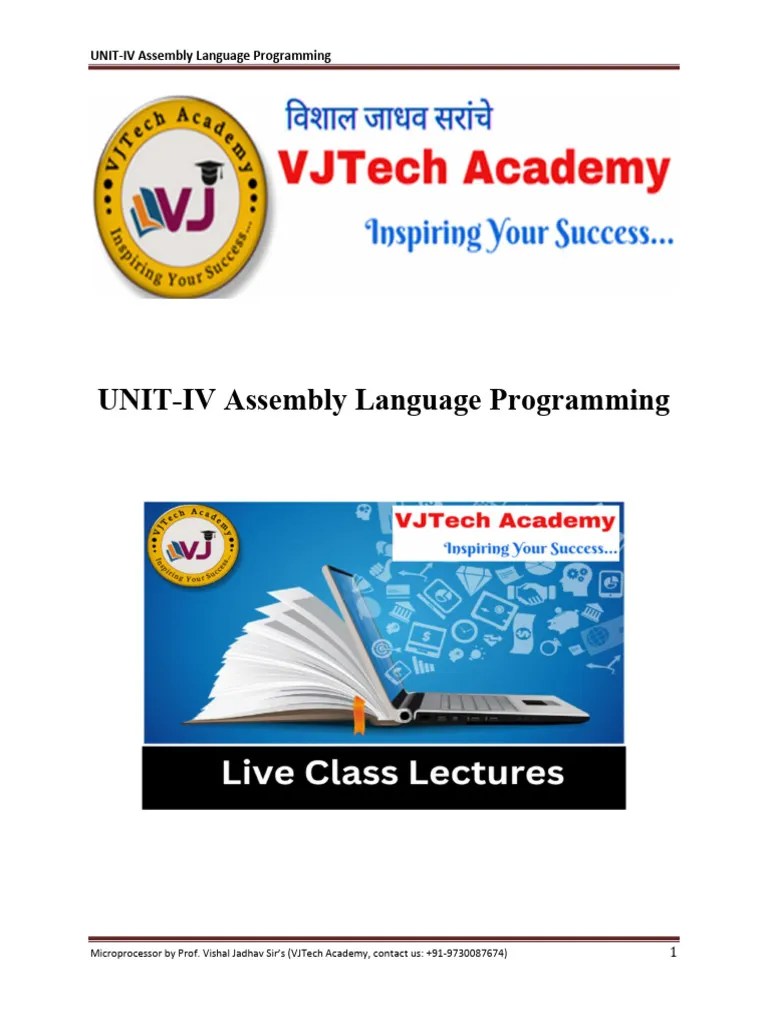 UNIT-IV Assembly Language Programming | PDF | Computer Program | Programming