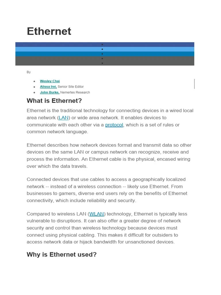Ethernet | Download Free PDF | Computer Network | Ethernet