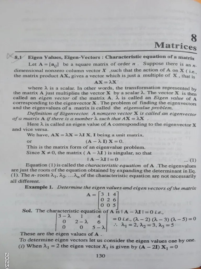 Matrix | PDF | Eigenvalues And Eigenvectors | Matrix (Mathematics)