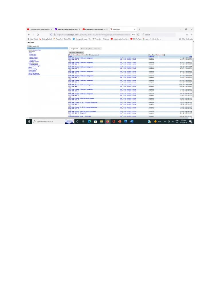 2 - Dates Of Assignments And Quizzes PHYS 204 - Section 01 - Fall 2022 ...