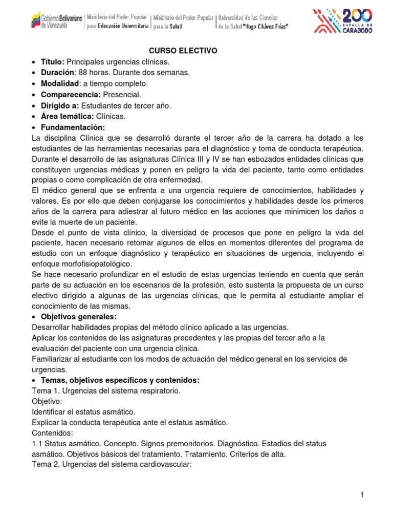 Principales Urgencias Clínicas | PDF | Asma | Diabetes