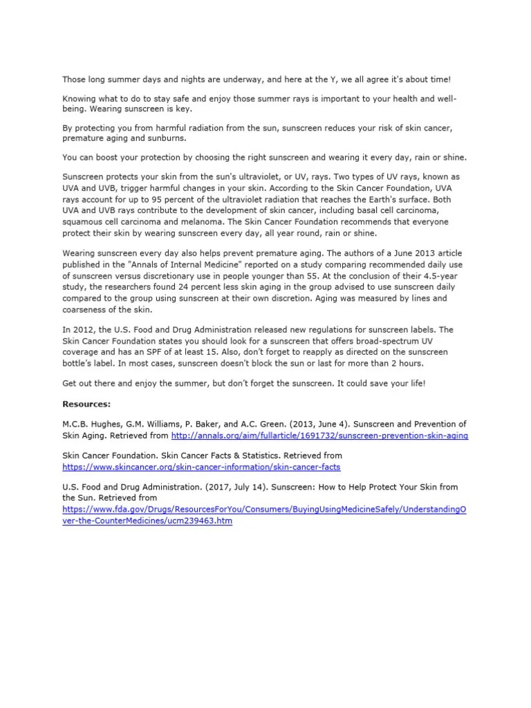 Why-wear-sunscreen | Download Free PDF | Sunscreen | Skin Cancer