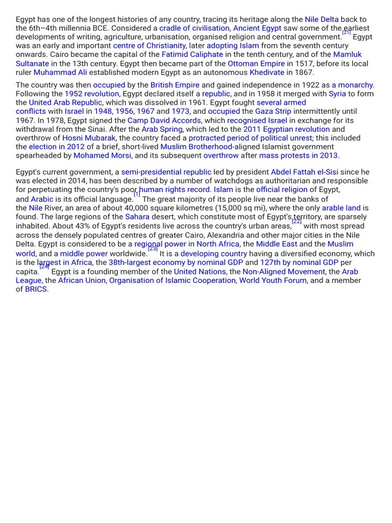 Egypt | PDF | Egypt | Asia