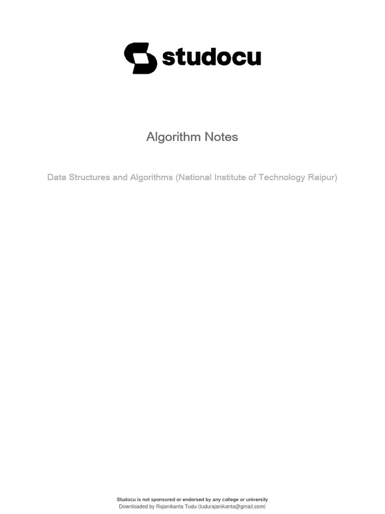 Algorithm Notes | PDF | Information Technology | Computer Science