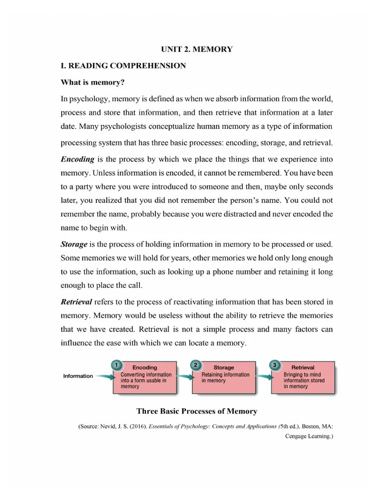 Unit 2. Memory | PDF