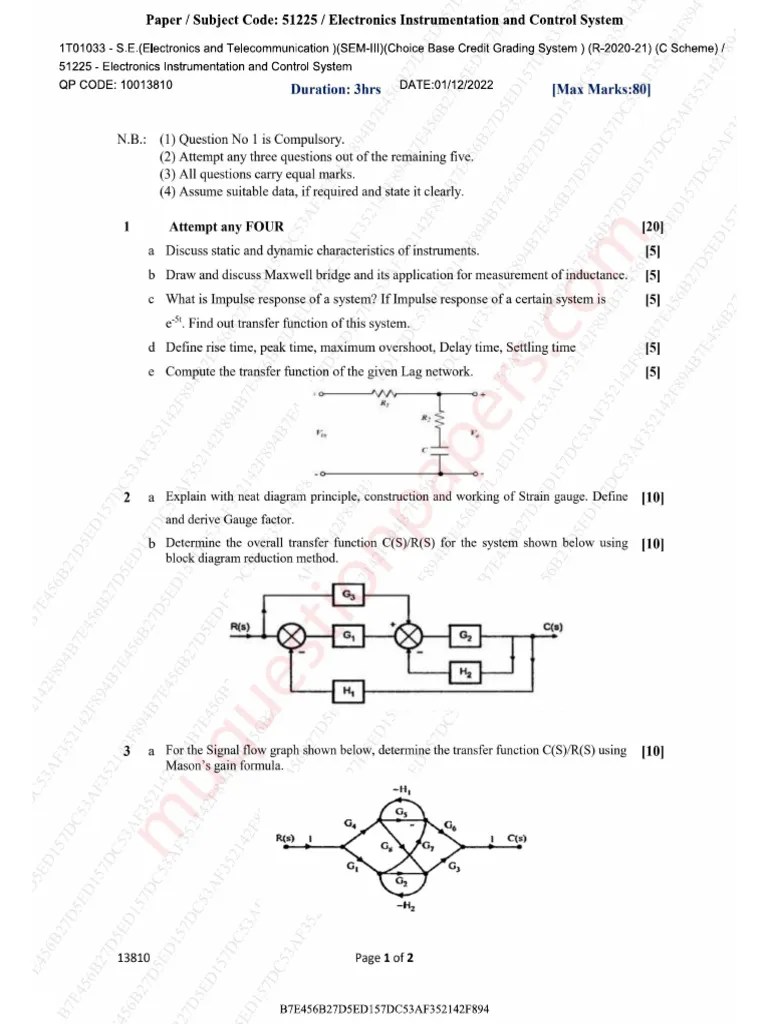 Be - Electronics And Telecommunication - Semester 3 - 2022 - December ...