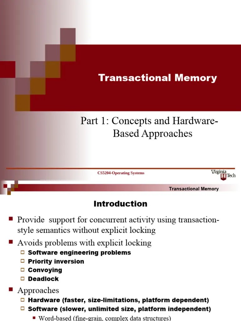 Transactional Memory Part1 | PDF | Software Engineering | Concurrent ...