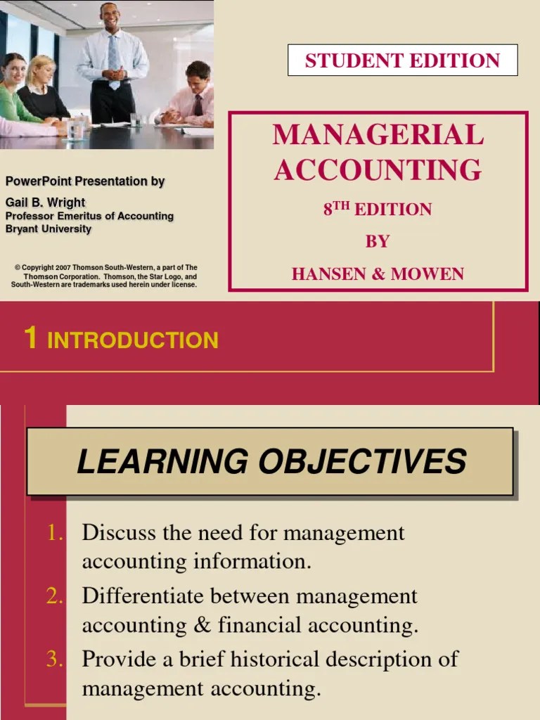 Chapter 1 Introduction To Managerial Accounting | PDF | Management ...