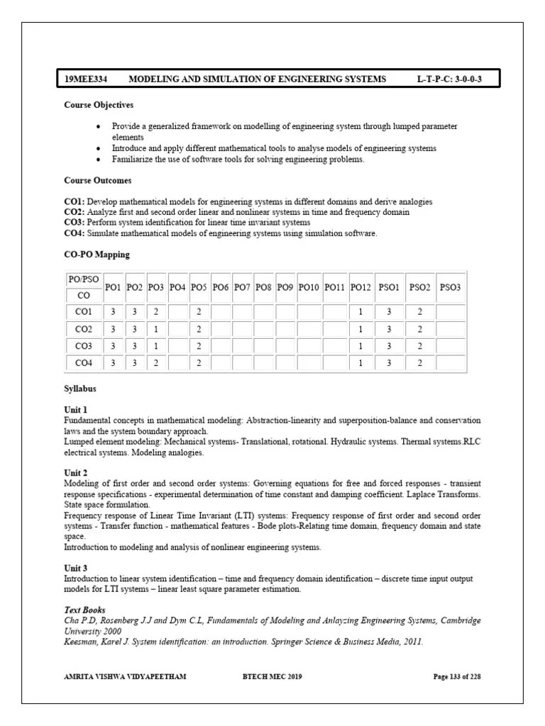 Modeling And Simulation Of Engineering Systems | PDF | Mechanics ...