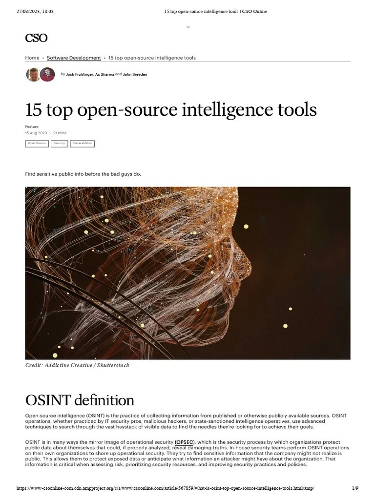 15 Top Open-source Intelligence Tools _ CSO Online | PDF | Security ...