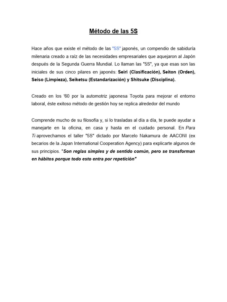 Método De Las 5S | PDF