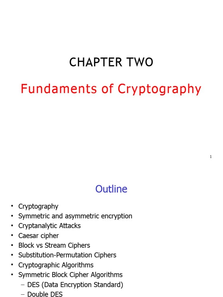 Chapter 2 Cryptography | PDF | Cryptography | Encryption