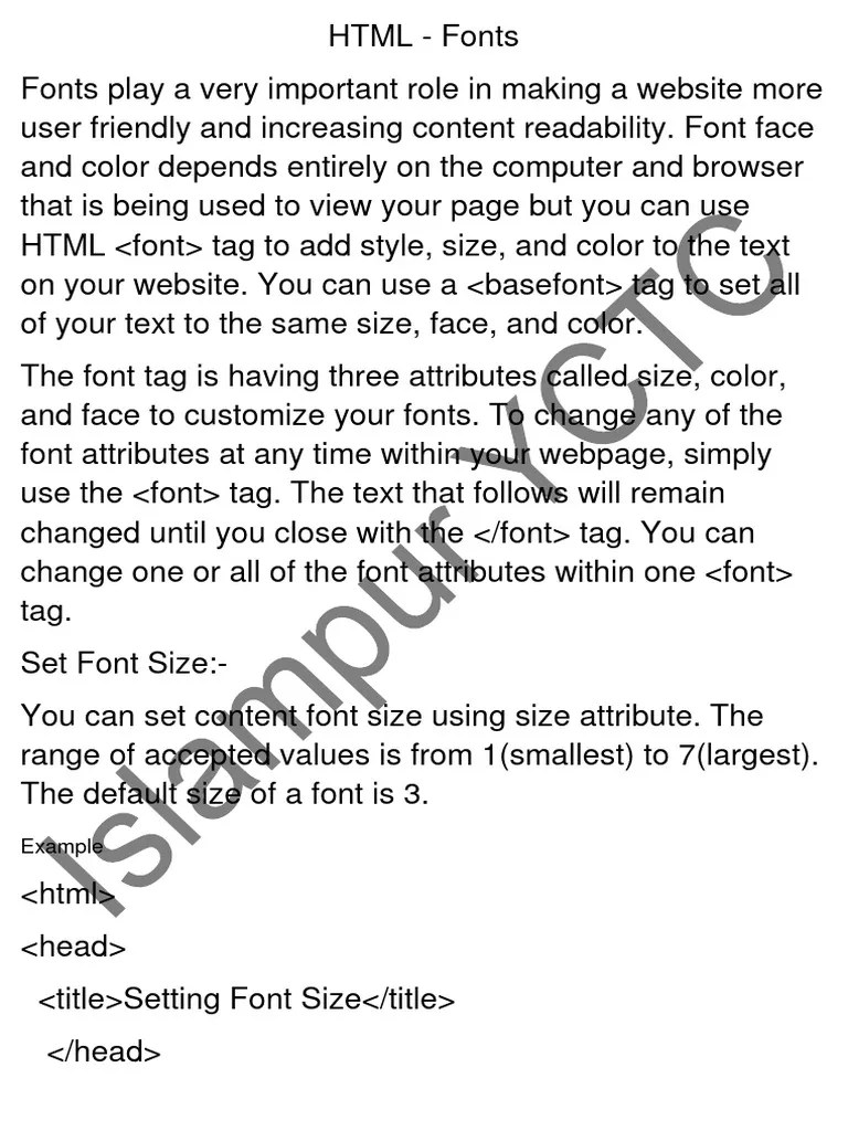 HTML4 | PDF | Typefaces | Html Element