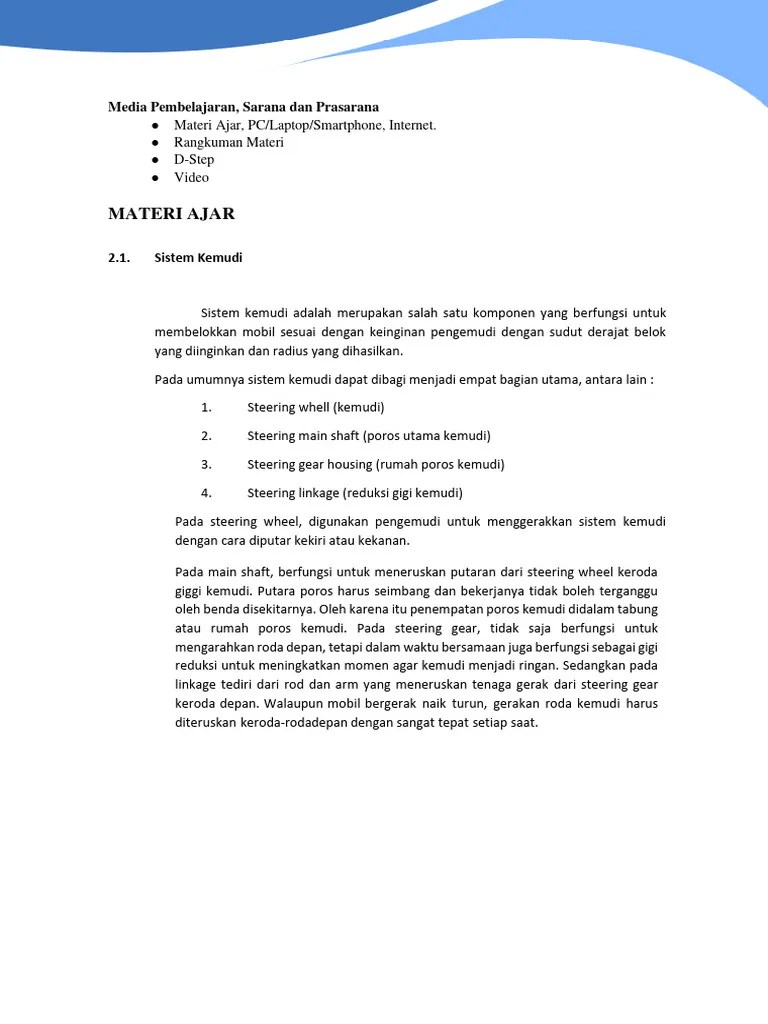 Modul Ajar Teknik Kendaraan Ringan - Perawatan Dan Overhaul Sistem ...