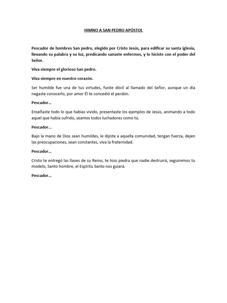 Himno A San Pedro Apóstol | PDF