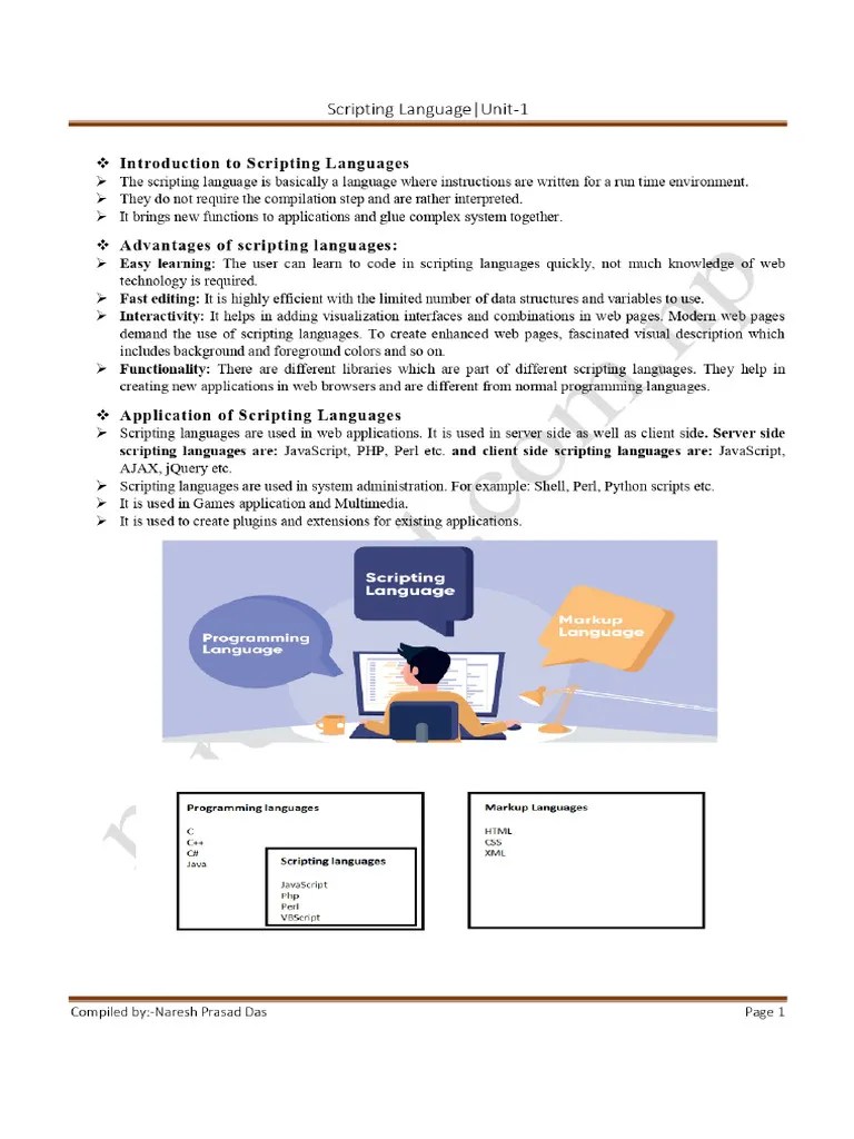 Scripting Language Unit 1 Pdf