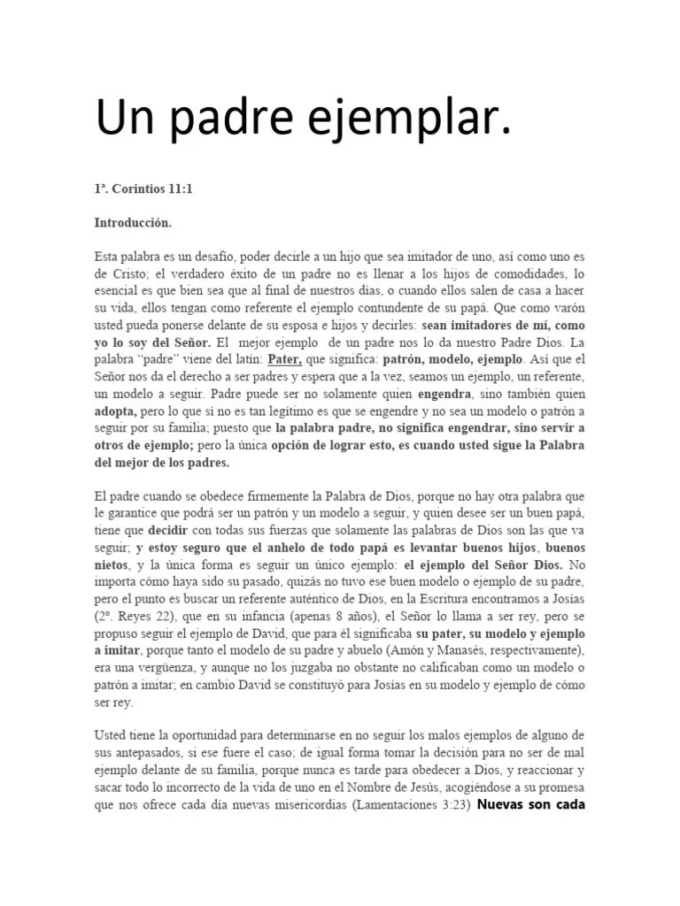 Un Padre Ejemplar | PDF | Dios