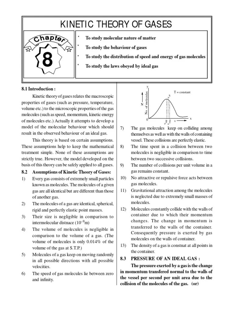 Kinetic Theory Of Gases (293-310) | PDF | Gases | Temperature