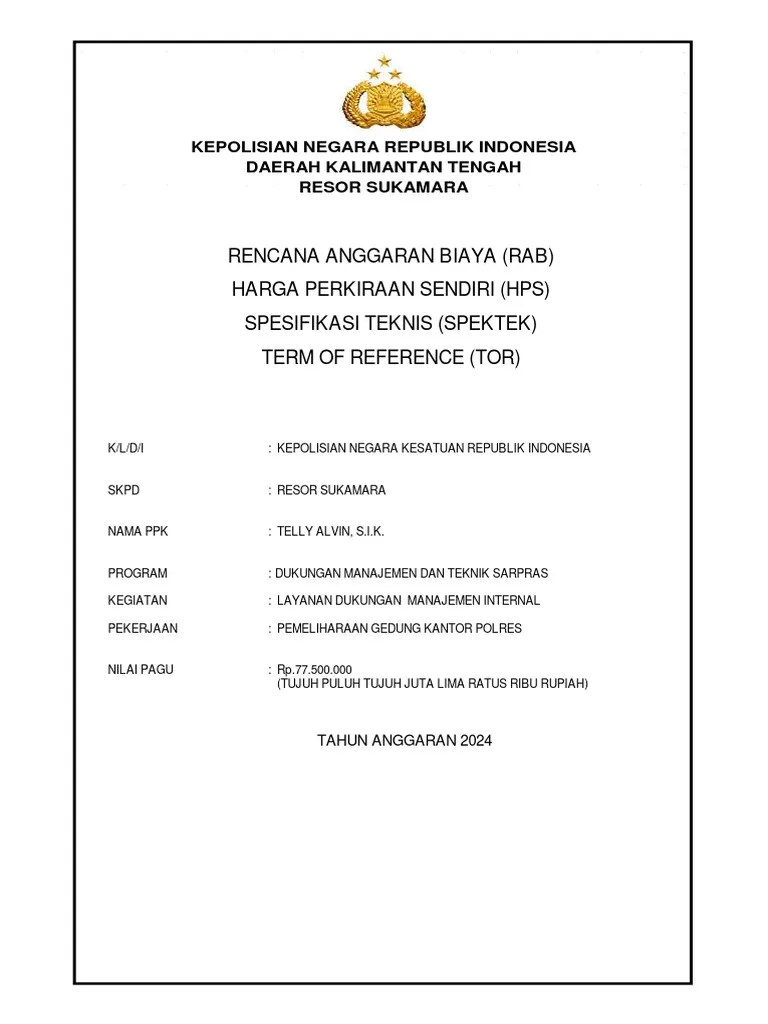KAK Pemeliharaan Gedung Kantor Polres | PDF