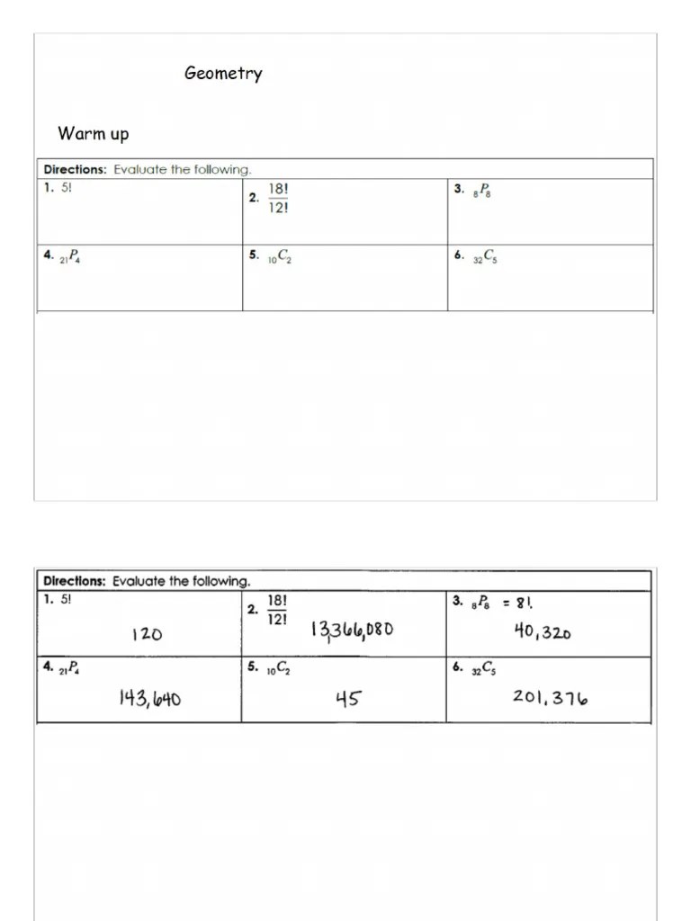 Topic 12 Probability Using Permutations And Combinations Day 2 | PDF