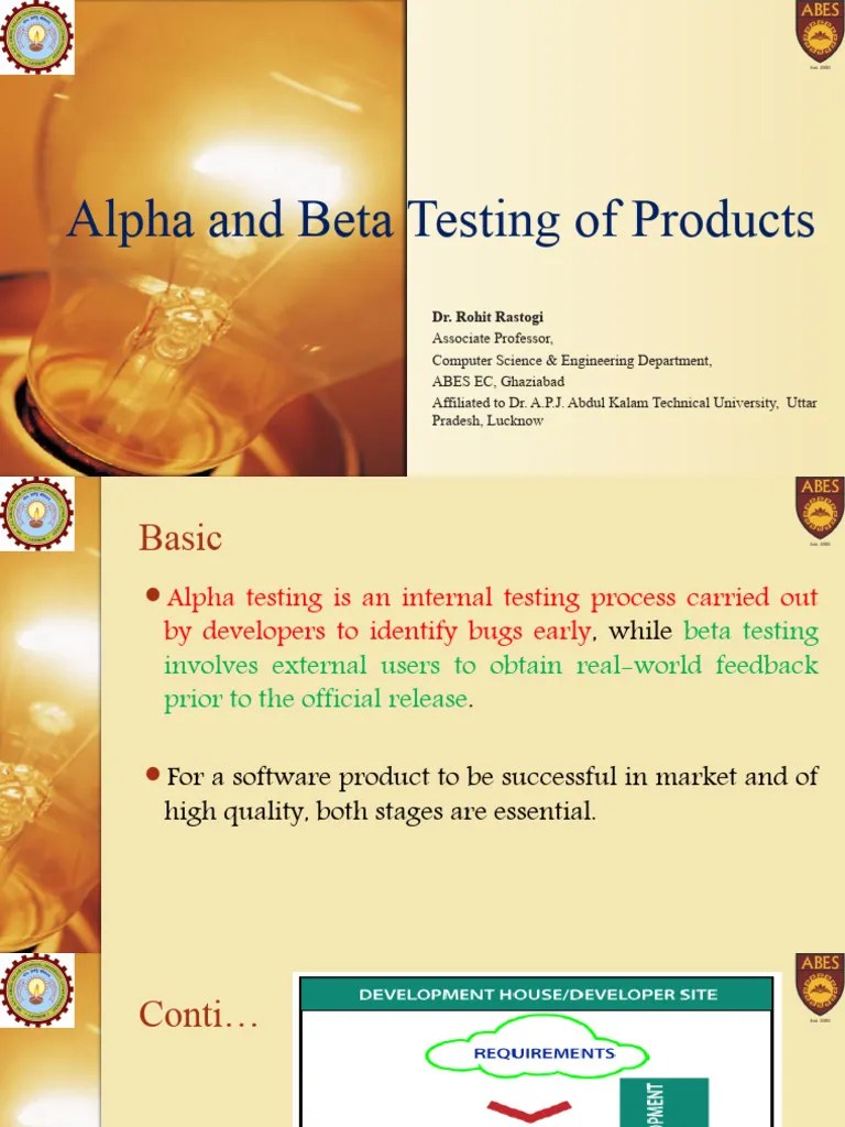 Uint 4 Topic 12 Alpha And Beta Testing Of Products | PDF | Software ...
