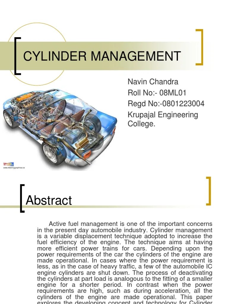 Cylinder Management For Improved Fuel Efficiency | PDF | Internal ...