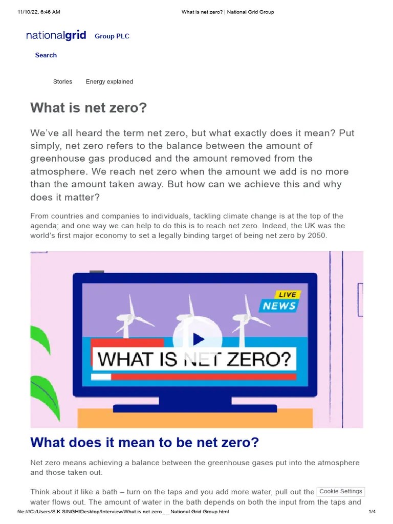 What Is Net Zero - National Grid Group | PDF | Climate Change | Greenhouse Gas