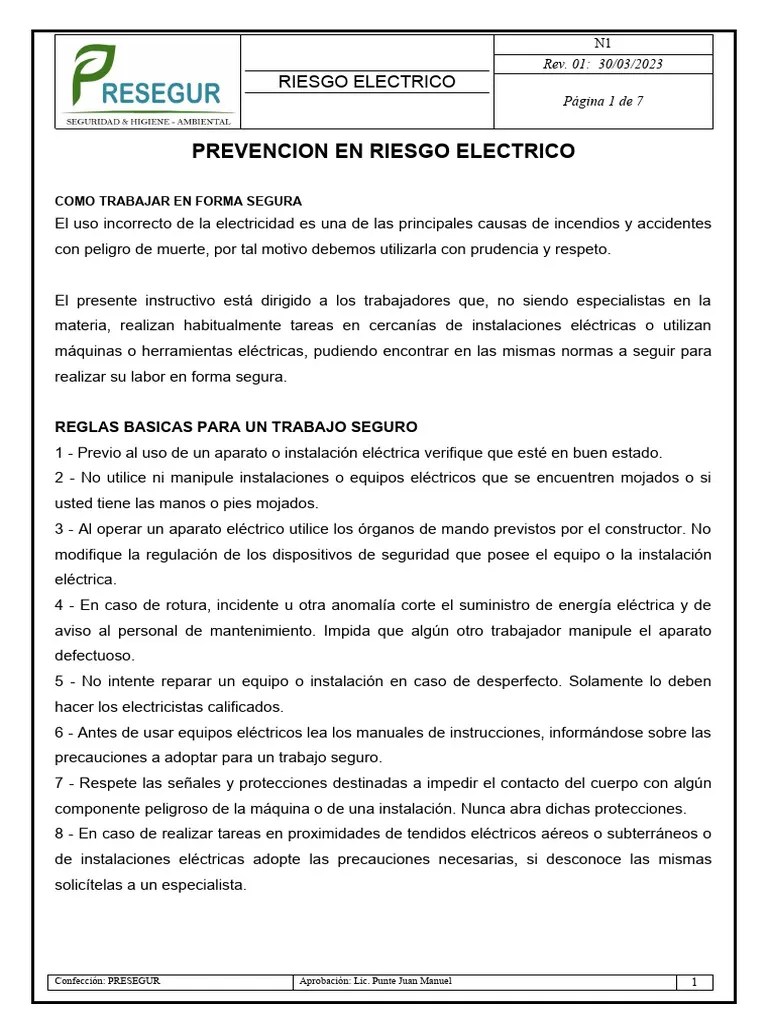 N5 - Riesgo Electrico | Descargar Gratis PDF | Ingenieria Eléctrica | Electromagnetismo