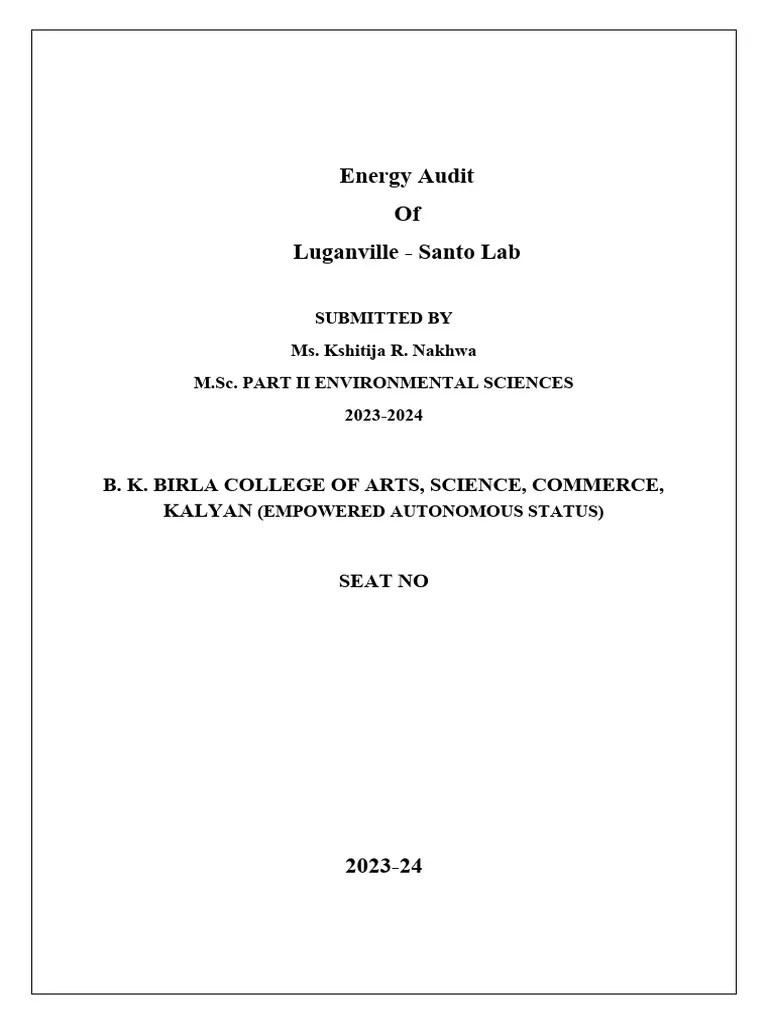 Energy Audit | PDF | Energy Conservation | Efficient Energy Use