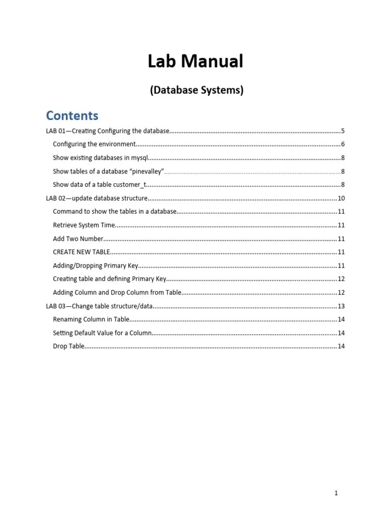 Database Lab Manual | PDF | Database Index | Table (Database)