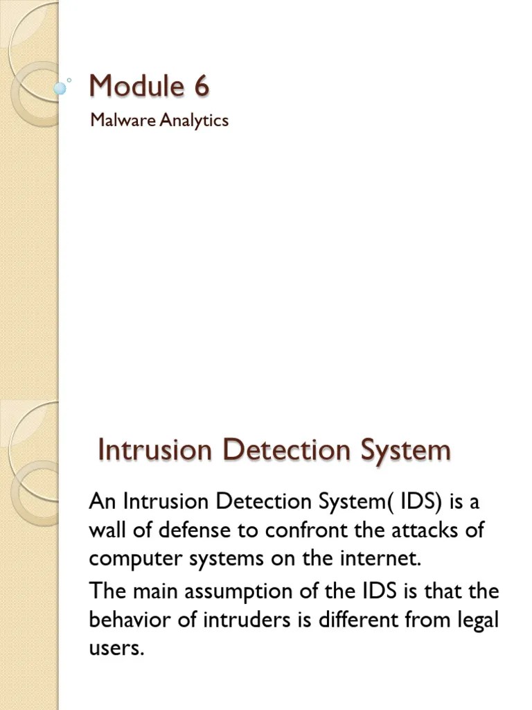 Module 6 - Intrusion Detection System | PDF | Machine Learning ...