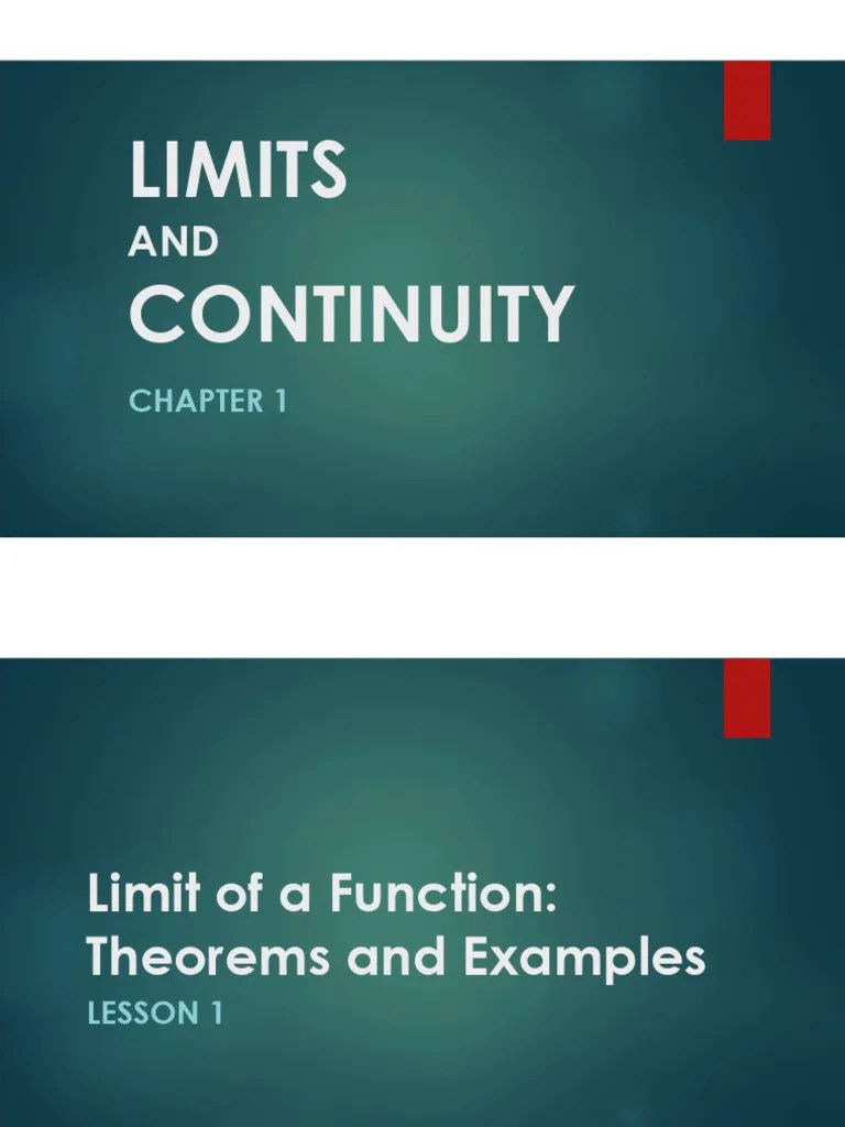 1 LIMITS And CONTINUITY - Part 1 | PDF