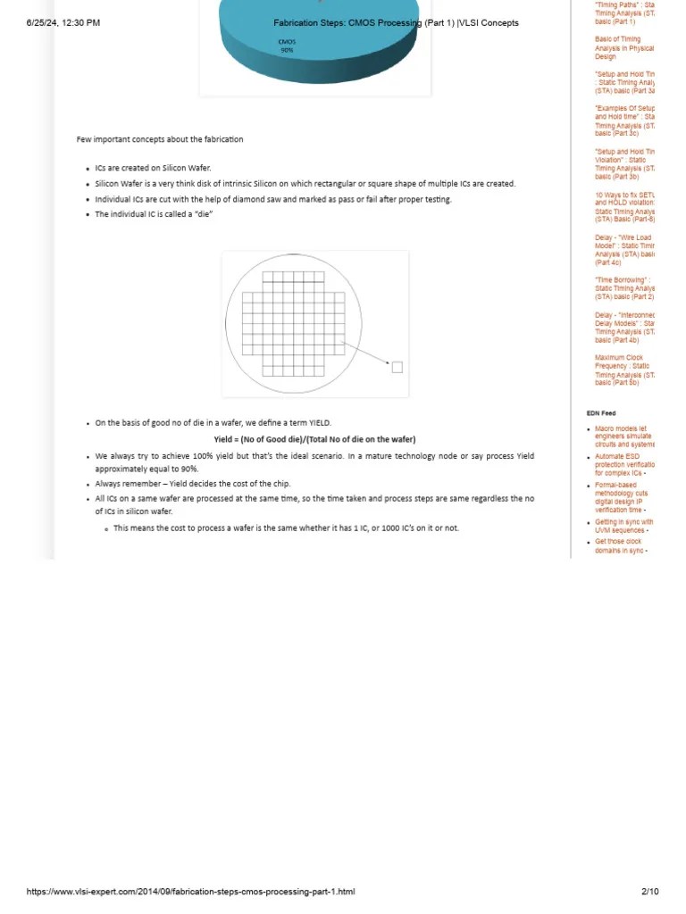 Fabrication Steps - CMOS Processing (Part 2) - VLSI Concepts | PDF ...