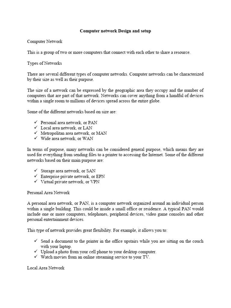Computer Network Design And Setup 2 | PDF | Computer Network | Network ...