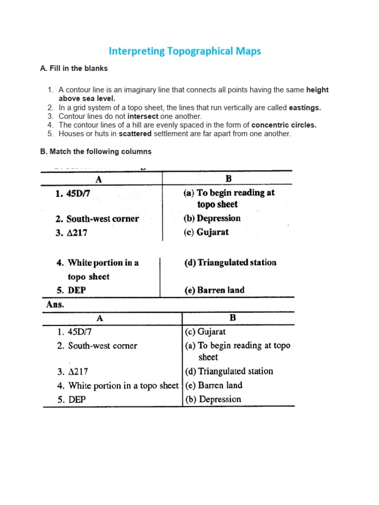 1 Interpreting Topographical Maps | PDF | Contour Line | Valley