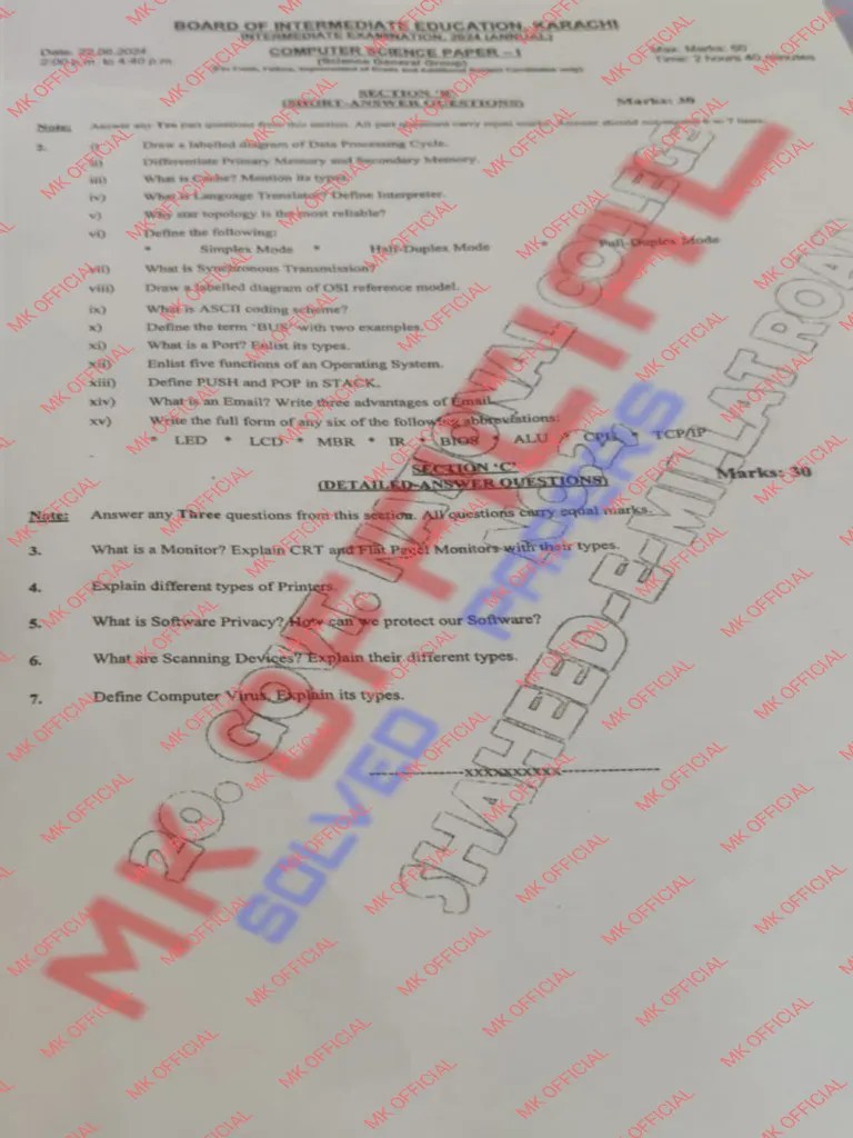 Xi - Computer CS Solved By MK Official | PDF