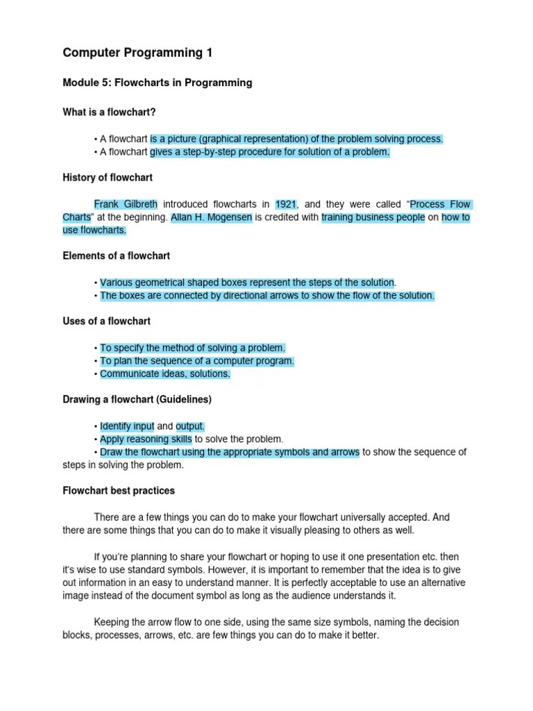 Flowcharts In Programming | PDF | Computer Programming | Computer Science