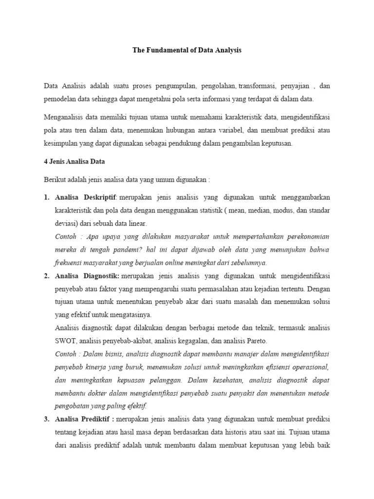 The Fundamental Of Data Analysis | PDF