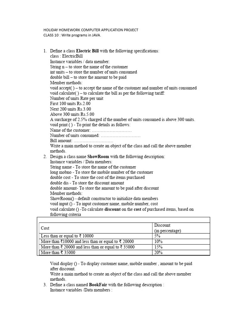 Class 10 Project | PDF | Parameter (Computer Programming) | Method ...